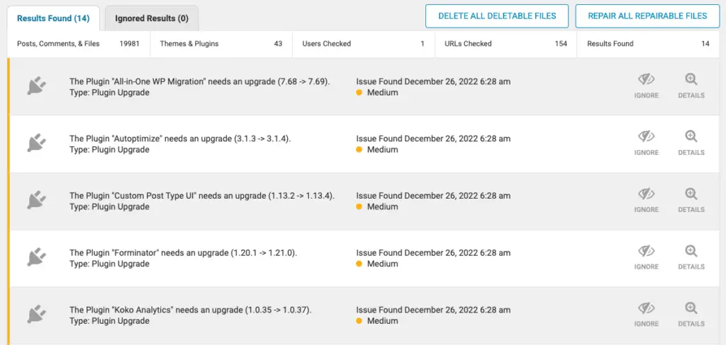 ตัวอย่างผลการสแกนและคำแนะนำการจัดการไฟล์มัลแวร์